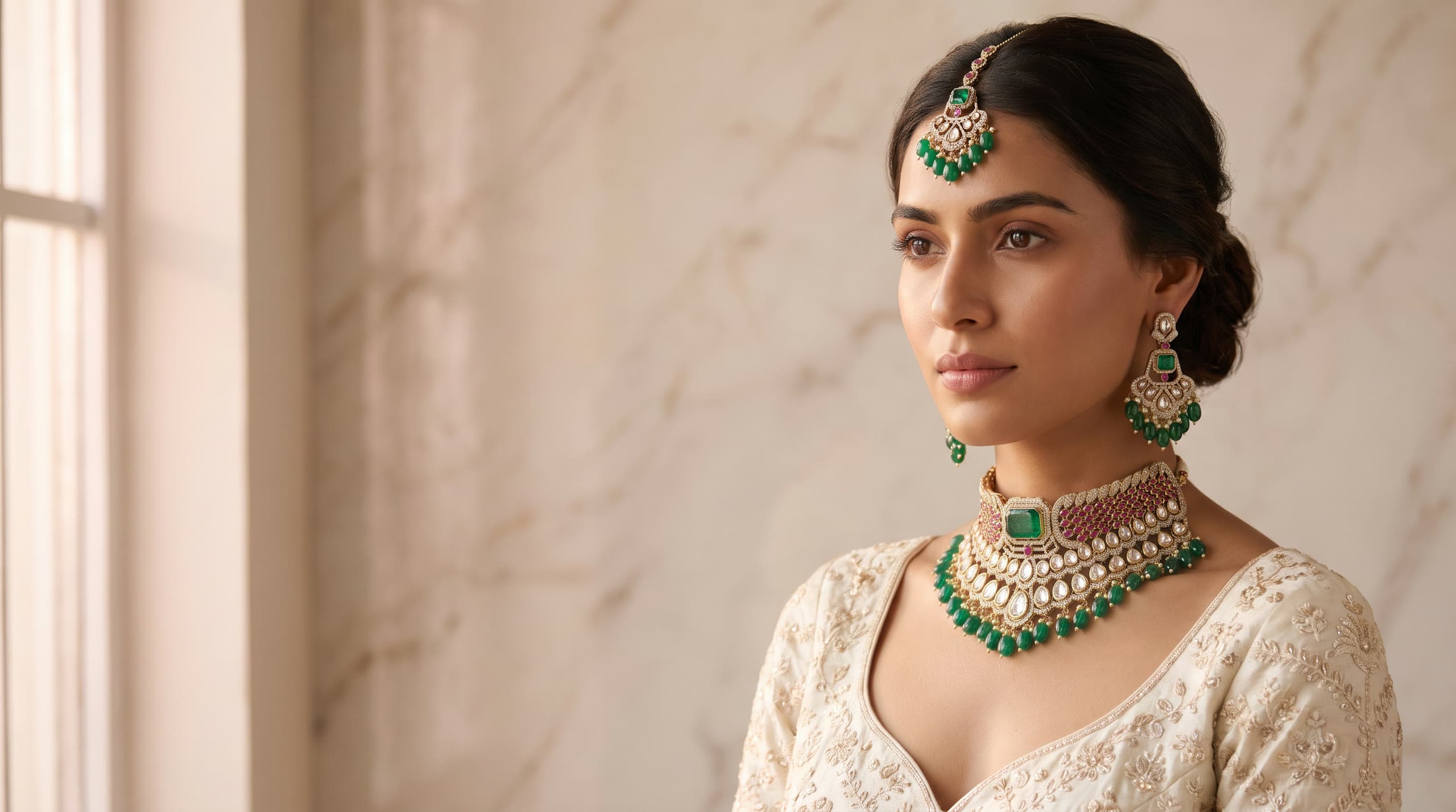 The Sovereign Glint kundan polki choker set